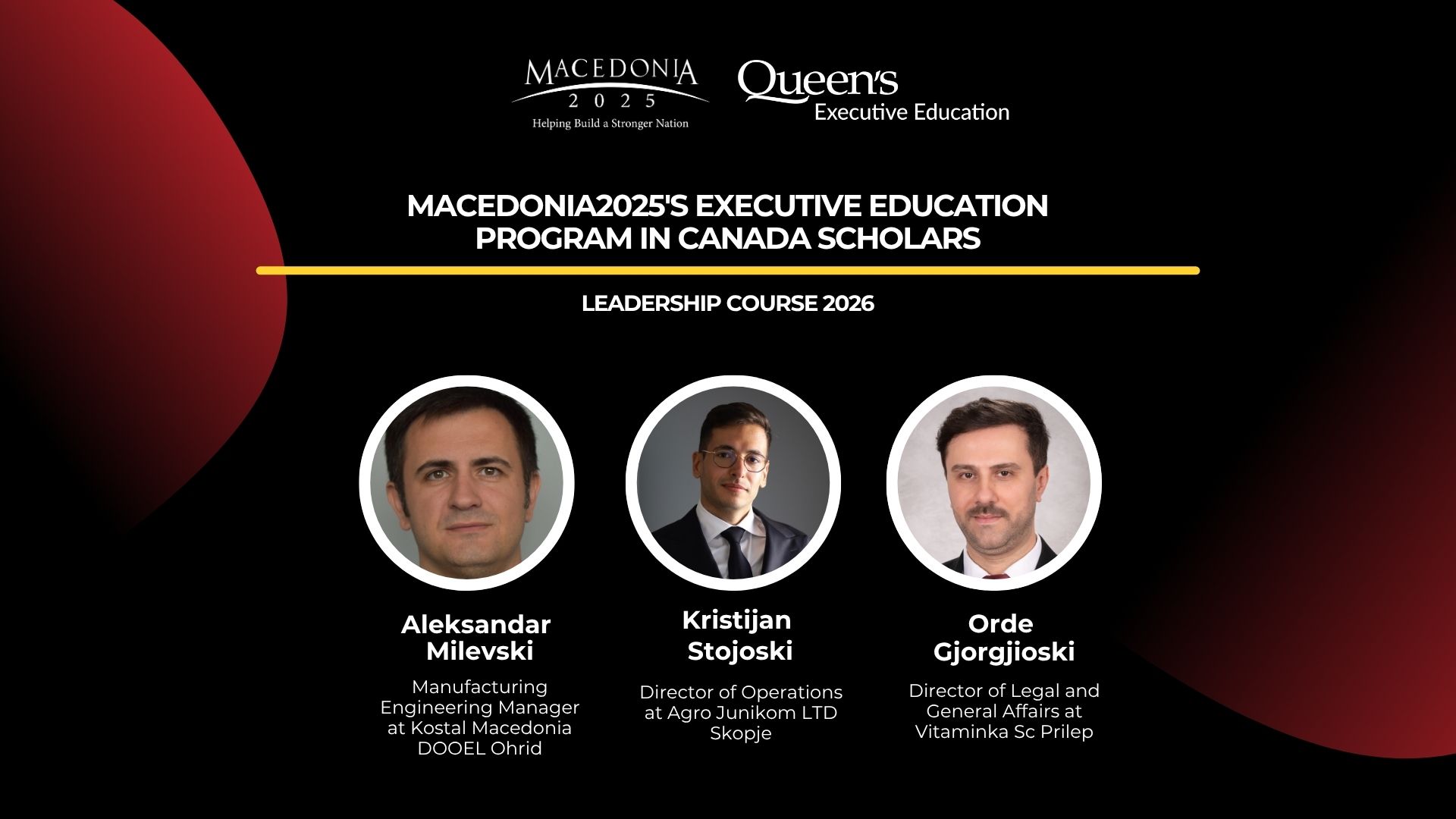 Three Macedonia2025 Scholarship Recipients Selected for Leadership Program in Canada