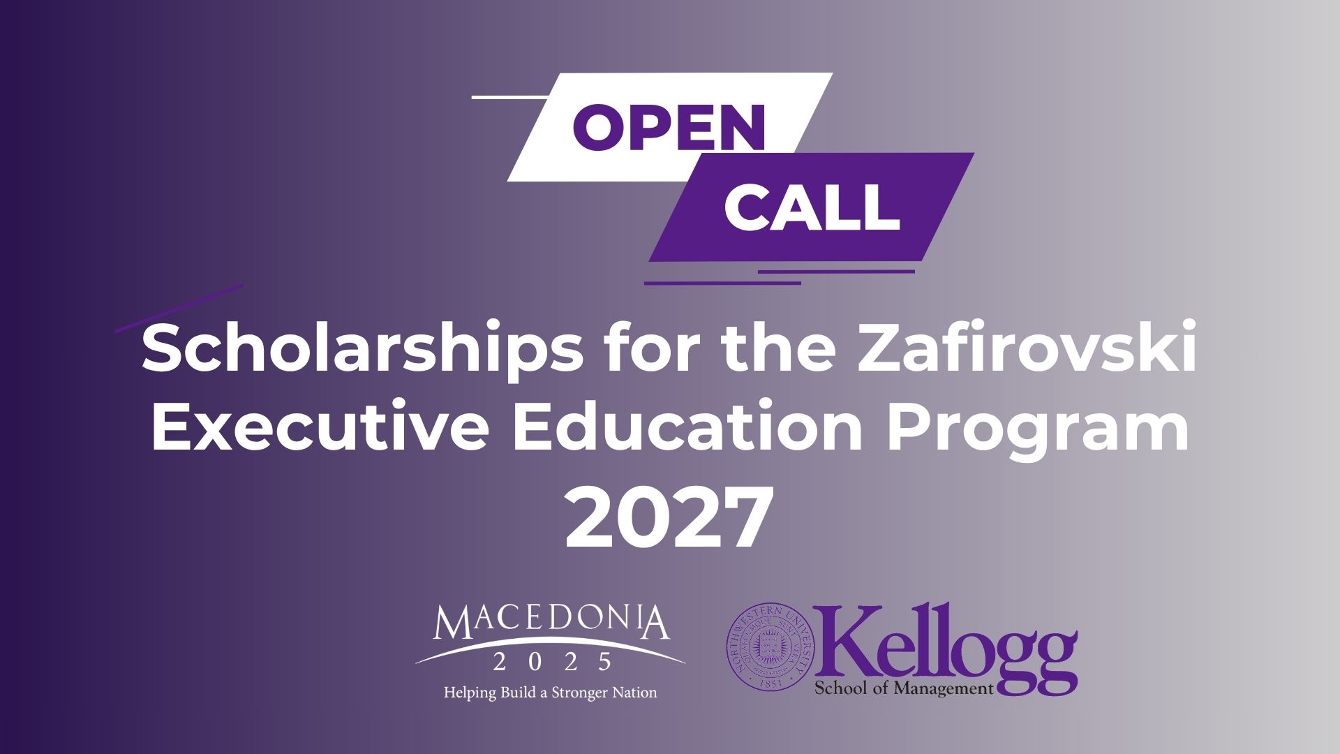ZAFIROVSKI EXECUTIVE EDUCATION PROGRAM OPEN CALL FOR SCHOLARSHIPS